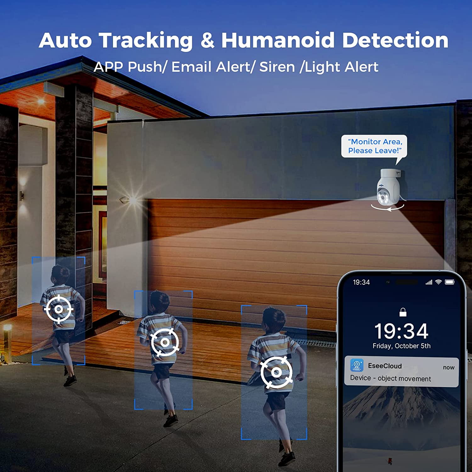 Hiseeu WiFi PTZ Security Camera System,5MP,Expandable 10CH NVR,1TB Hard Drive,12V DC Power Cords,IP66 Waterproof, Motion Alert, Plug&Play,24/7 Motion Record, Auto Track - Image 8