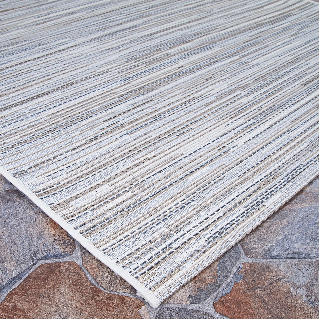Couristan Monte Carlo Coastal Breeze 5'3" x 7'6" Taupe and Champagne Outdoor Rug - Image 4