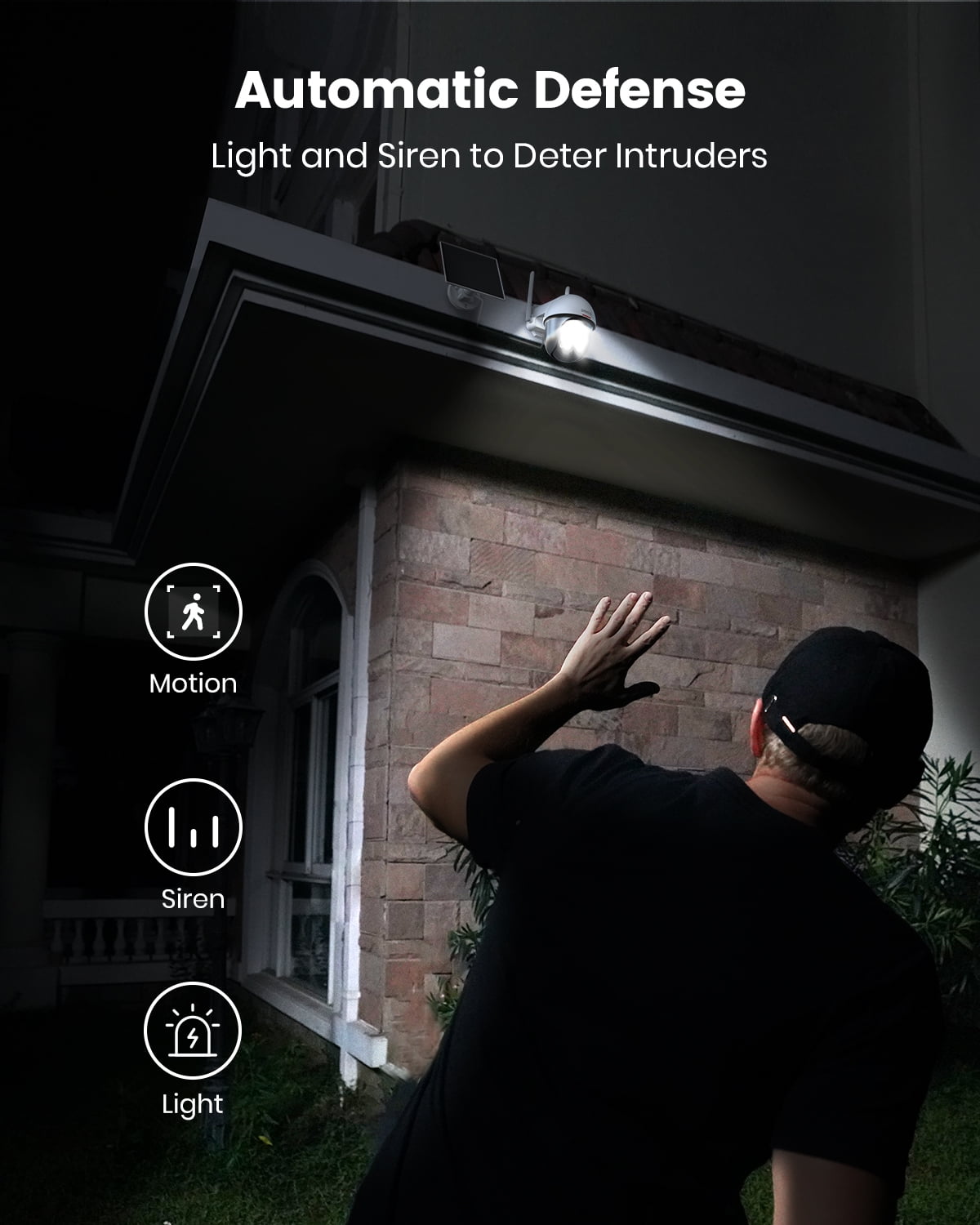 2K Solar Security Cameras Wireless Wifi with Spotlight & Siren, DEKCO Outdoor Camera 360° View,Color Night Vision,Motion Detection, 2-Way Audio - Image 8