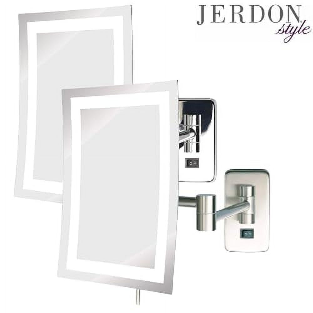 Jerdon Rectangular Wall Mount Lighted Makeup Mirror, 5X, Chrome Finish, Direct Wire-Model JRT710CLD - Image 6