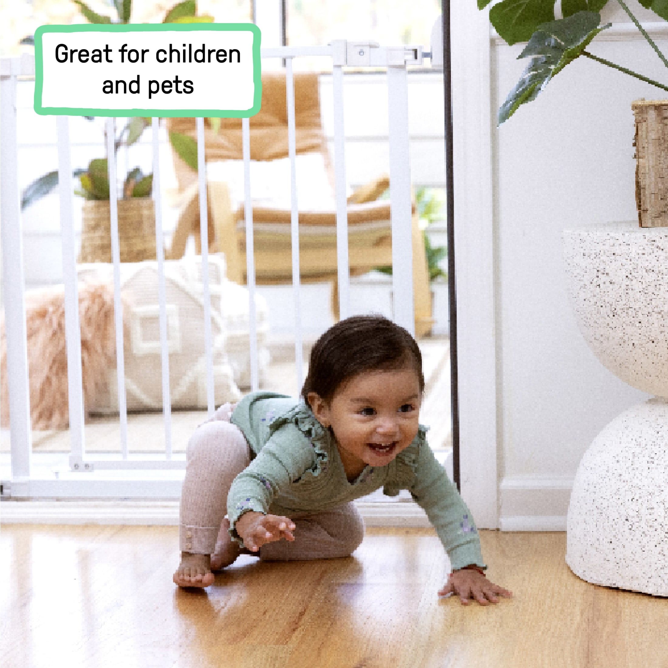 Ingenuity The Doorway 37W Series Pet and Baby Gate with Quad-Cam Lock, Openings from 30-37 inches Wide, Ages 6-24 Months, - White - Image 7