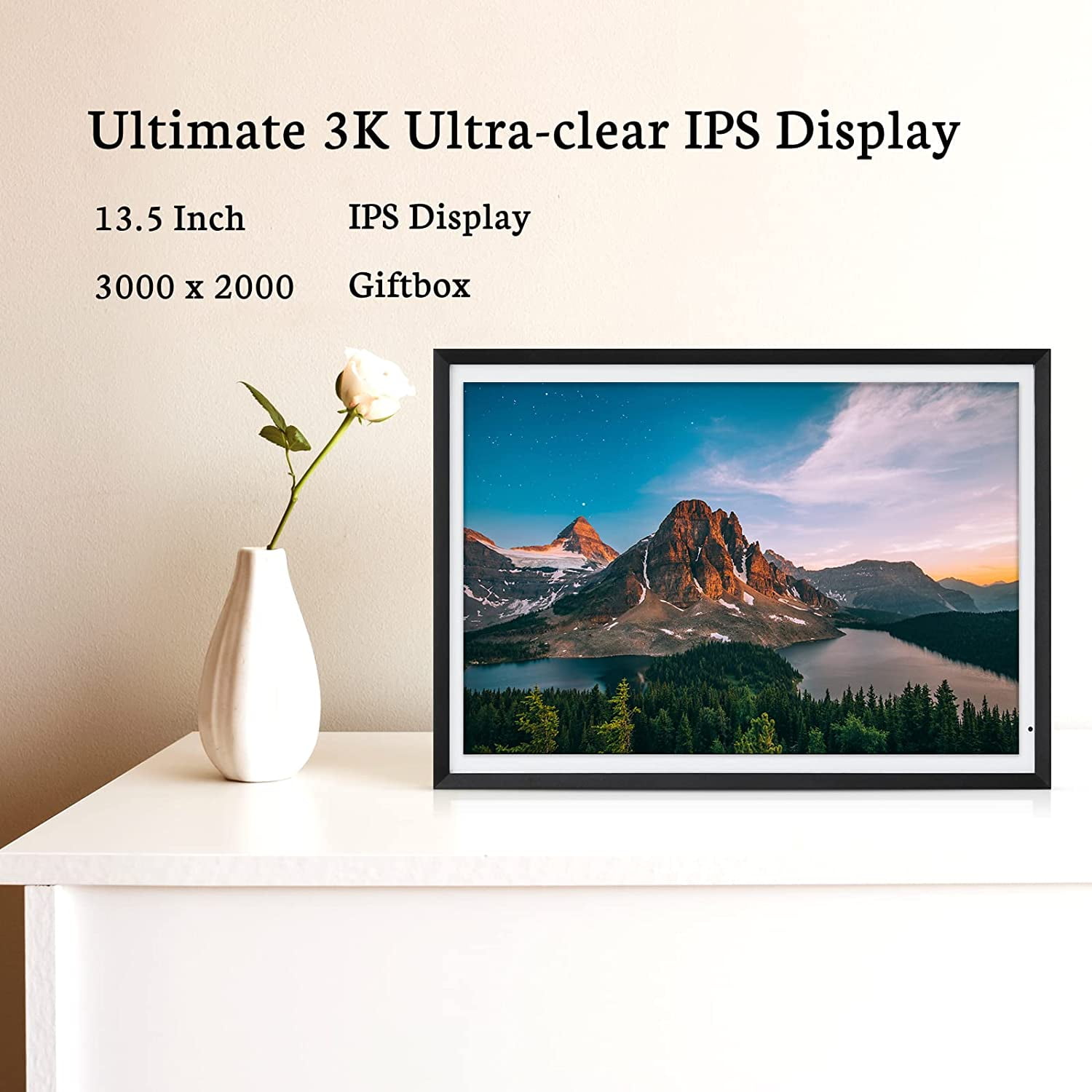 BSIMB 32GB 13.5 inch 3K Digital Photo Frame Dual Band Wi-Fi, 3000X2000 Smart Digital Picture Frame, Light Sensor, Send Photos & Videos via App/Email Instantly, Wall Mountable, Gift for Grandparents - Image 5