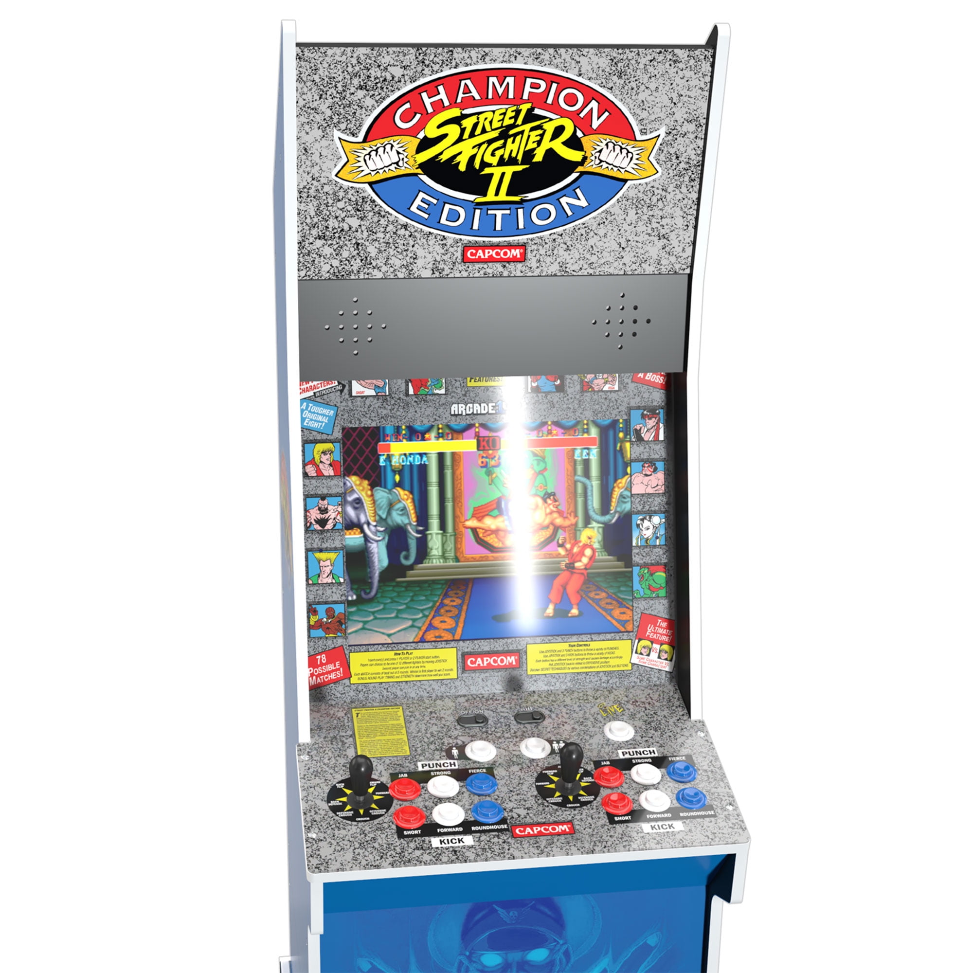 Arcade1Up Street Fighter II Champion Edition Big Blue Arcade Machine with Stool - Image 7