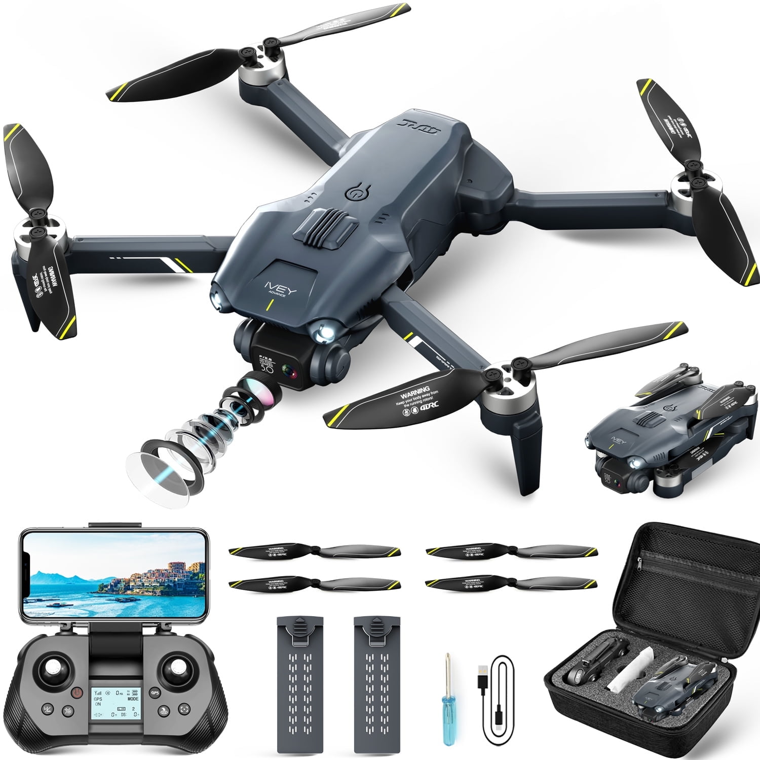 4DRC V28 Drone With 1080P Camera for Adults Foldable FPV RC Quadcopter Drone with Brushless Motor and 2 Batteries for Play outdoor black - Image 8