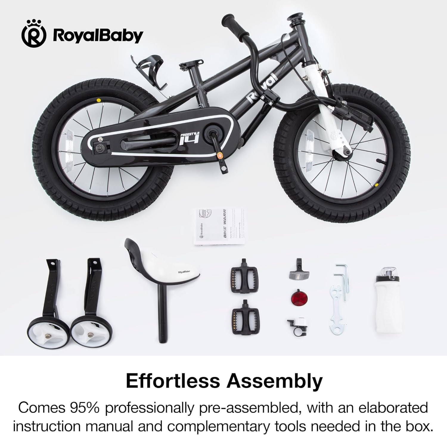 Royalbaby Freestyle 14" Bicycle for Boys and Girls Ages 3-6 Years, Black - Image 7