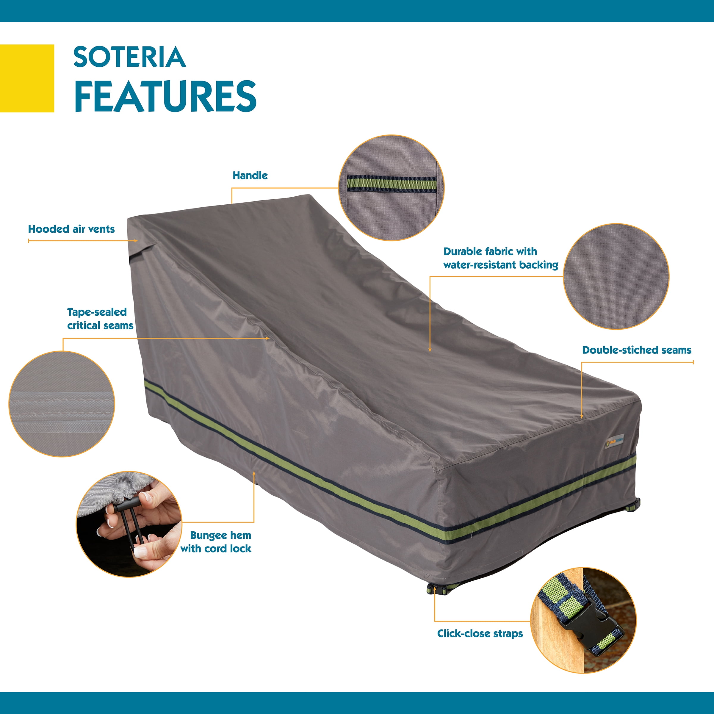 DUCKCOVERS® Soteria Waterproof Outdoor Chaise Lounge Cover - Image 7