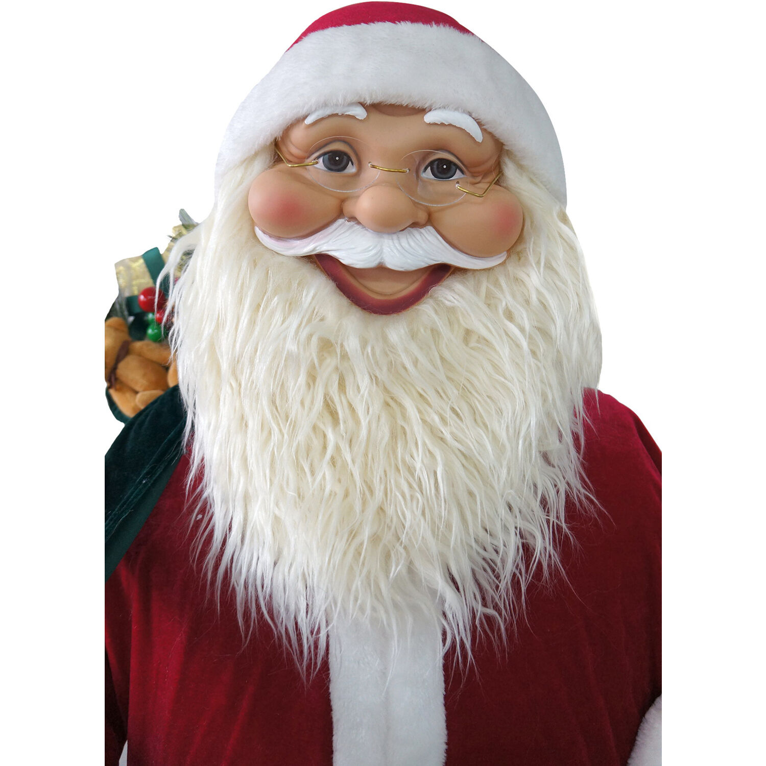 Fraser Hill Farm 4.8 ft Life-Size Dancing Santa Claus with Teddy Bear and Toy Sack Animatronic Figurine, FASC058D-14RED - Image 17