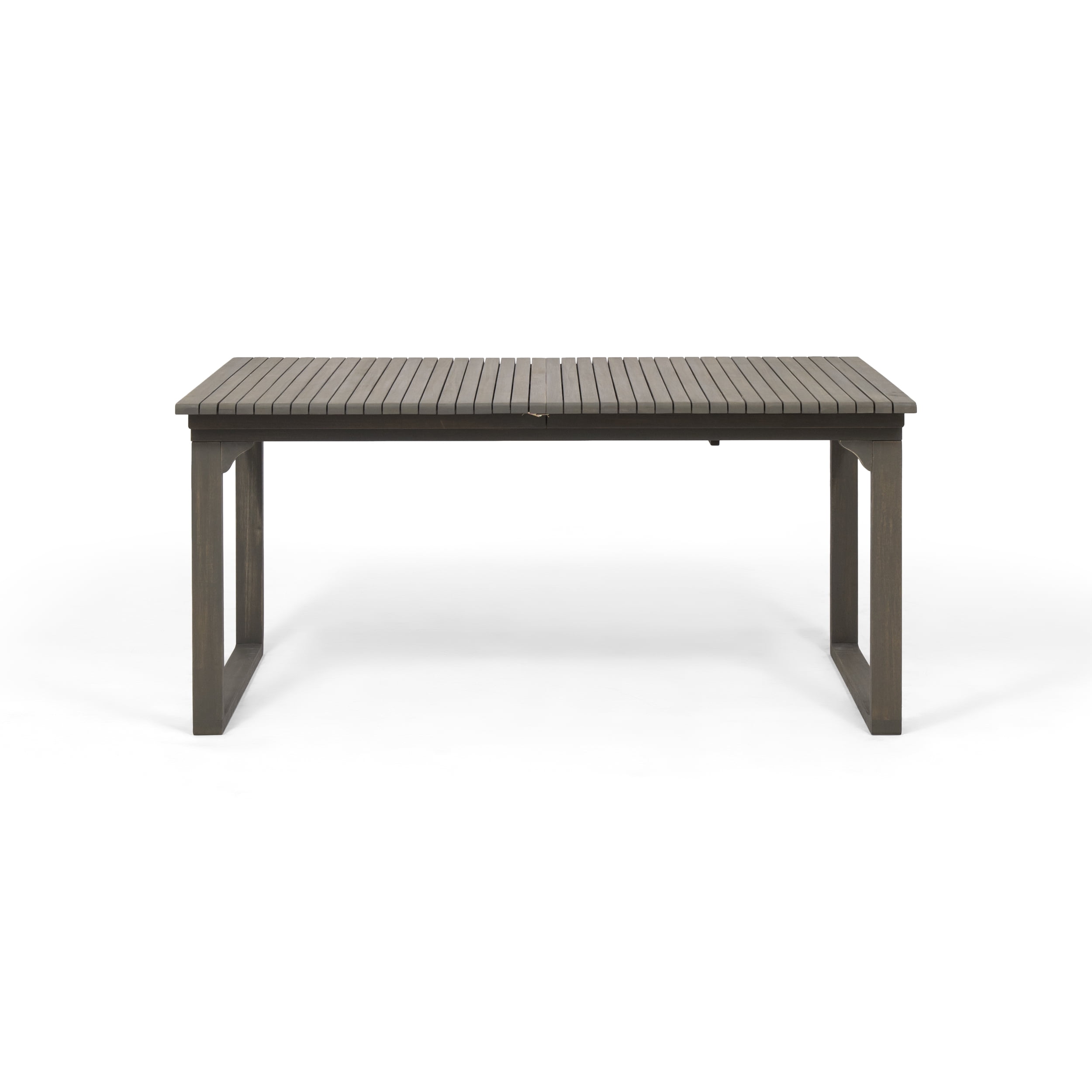 Christopher Outdoor Expandable Acacia Wood Dining Table, Gray - Image 4