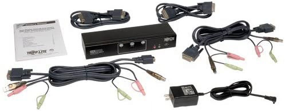 Tripp Lite 2-Port Dual Monitor DVI KVM Switch with Audio and USB 2.0 Hub, Cables Included - Image 6