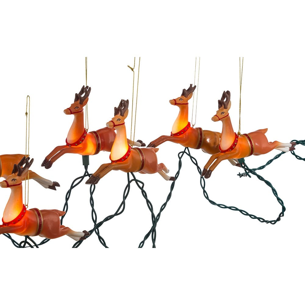 Kurt Adler UL 10-Light Santa Sleigh and Eight Reindeer Light Set - Image 4