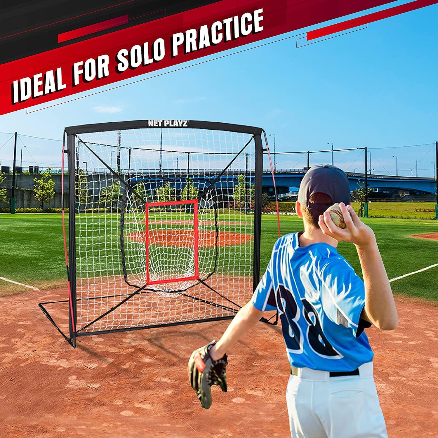 5' x 5' Baseball & Softball Practice Hitting & Pitching Net similar to Bow Frame, Great for All Skill Levels - Image 6