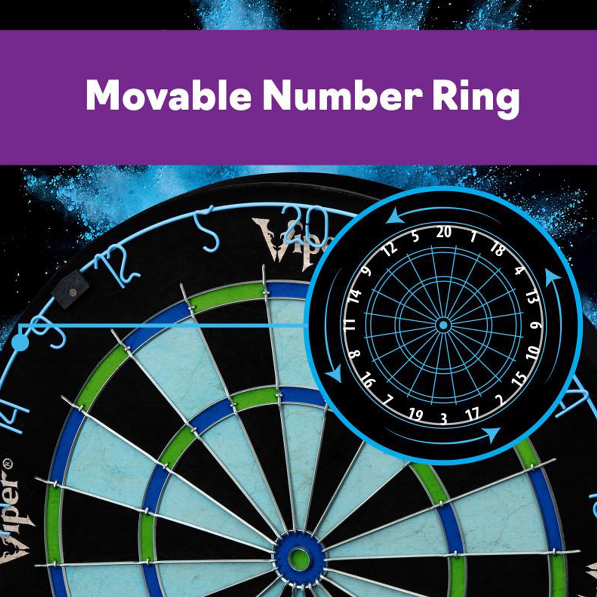 Viper 42-6009 Chroma Regulation Size Tournament Quality Sisal Dartboard - Image 8