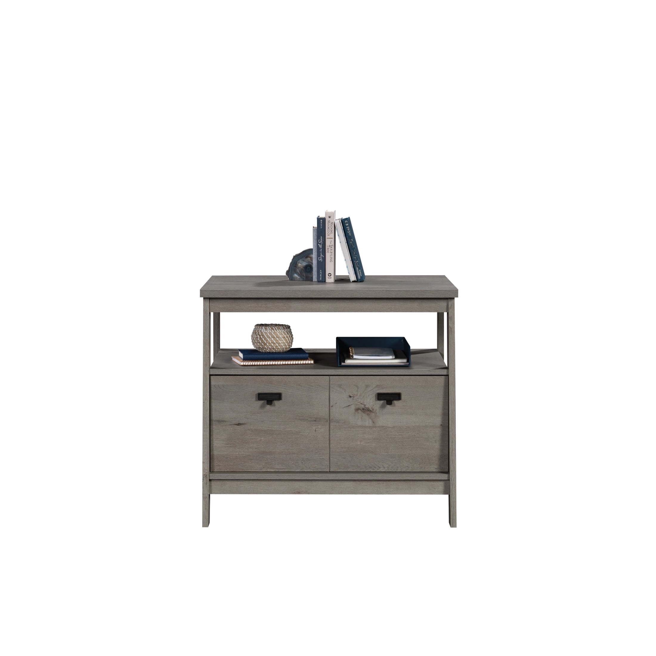 Sauder Trestle 1-Drawer Lateral Filing Cabinet, Mystic Oak Finish - Image 3