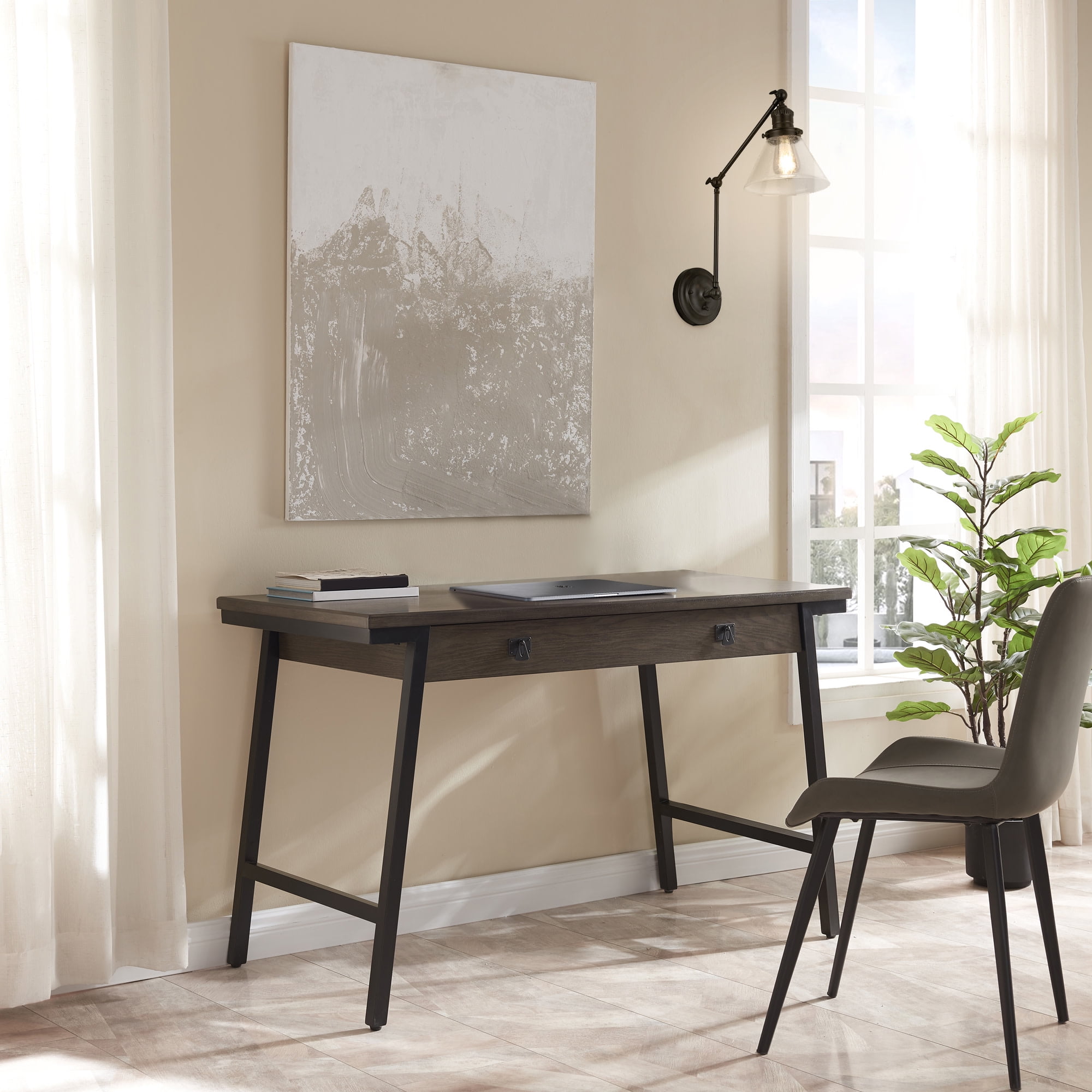 Augustin Black 3-Point Adjustable Arm Wall Sconce With Seeded Glass Shade - Image 15