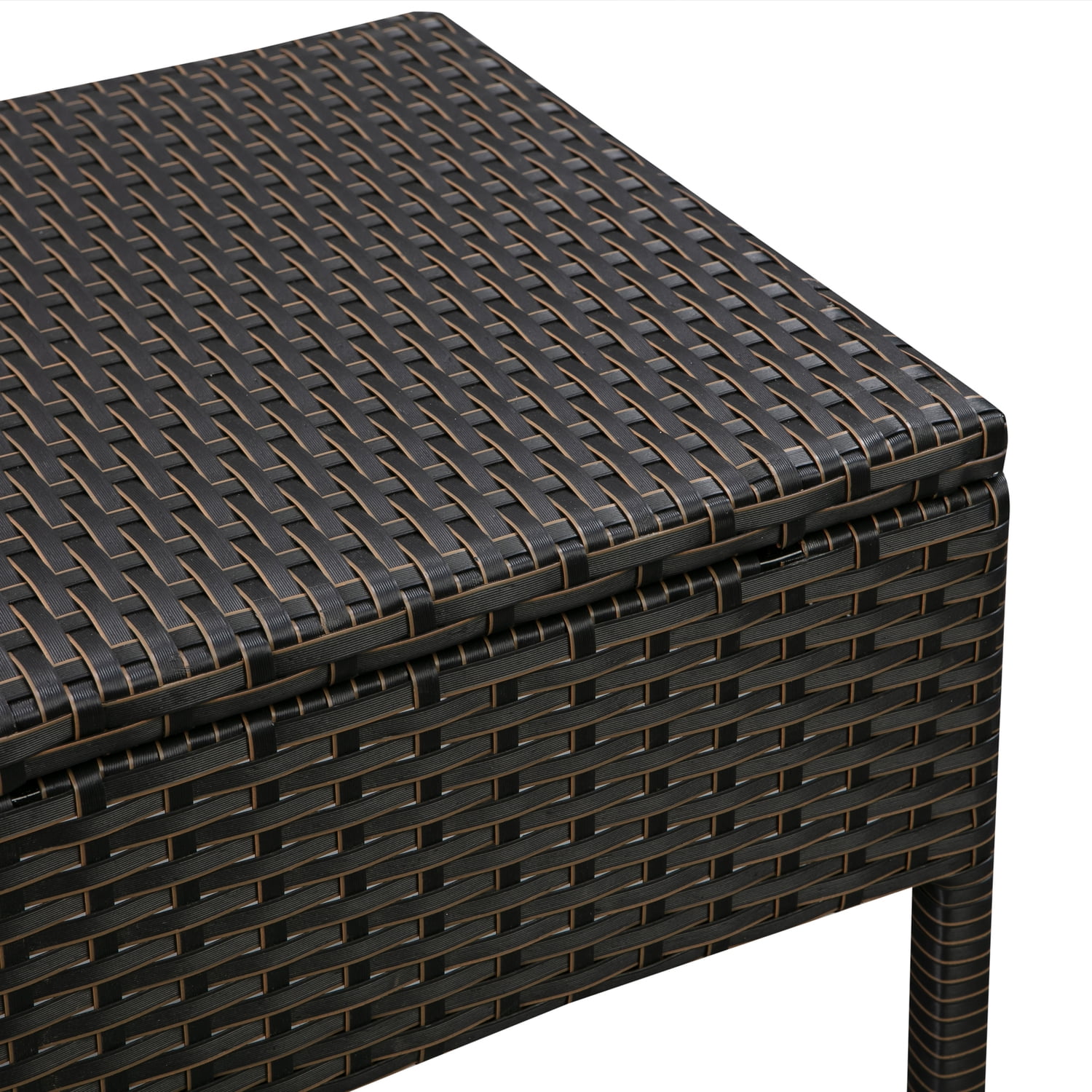 Balkene Home Bern Conversation 3 Pc Set Wicker Include Khaki Cushions Armchairs & Table Mocha Finish - Image 8