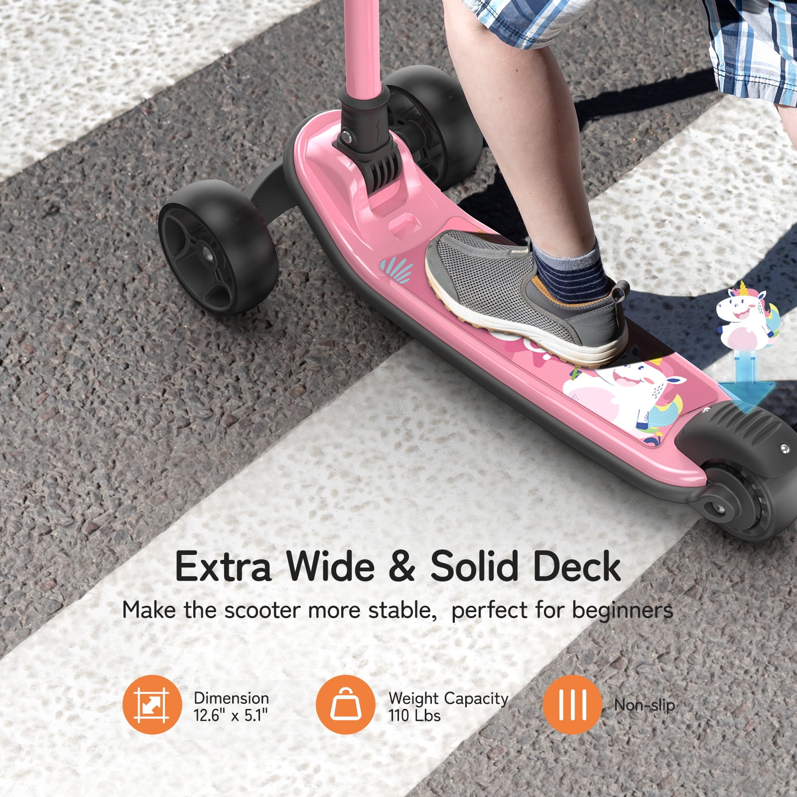 Besrey Kids Scooter 3 Wheel for Ages 3-10 Years Boys/Girls,Kick Scooter forToddler with LED Light Wheels and Adjustable Height,Pink - Image 10