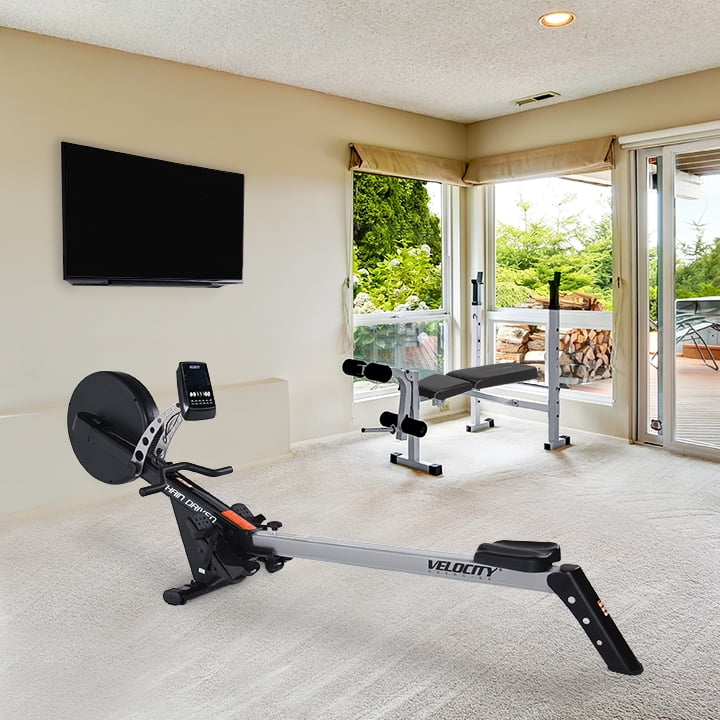 Velocity Foldable Indoor Rower with Heart Rate Monitor - Image 7