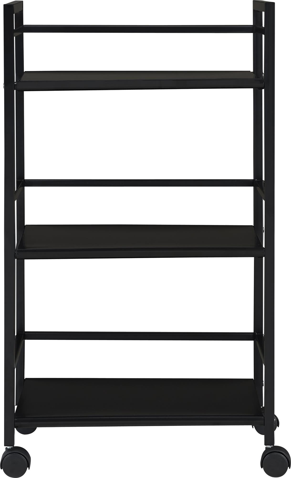 Ameriwood Home Marshall 3 Shelf Metal Rolling Utility Cart, Black - Image 4