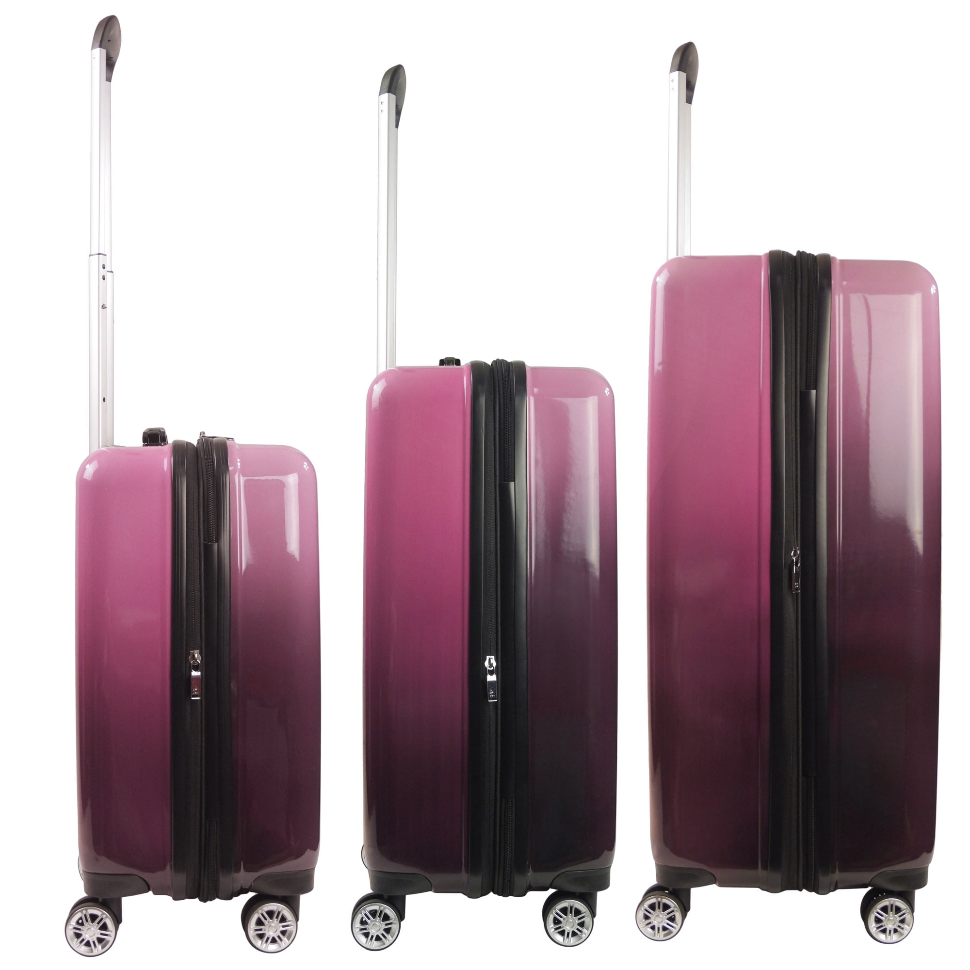 3 Piece Set Impulse Rolling Luggage, Ombre Hardshell Suitcase with Spinner Wheels, 22, 26 and 31 Inch, Pink - Image 5