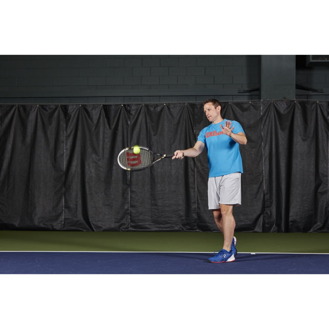 Wilson Hyper Hammer 5.3 Adult Recreational Tennis Racket - Black/White/Gold, Grip Size 3 - 4 3/8" - Image 2