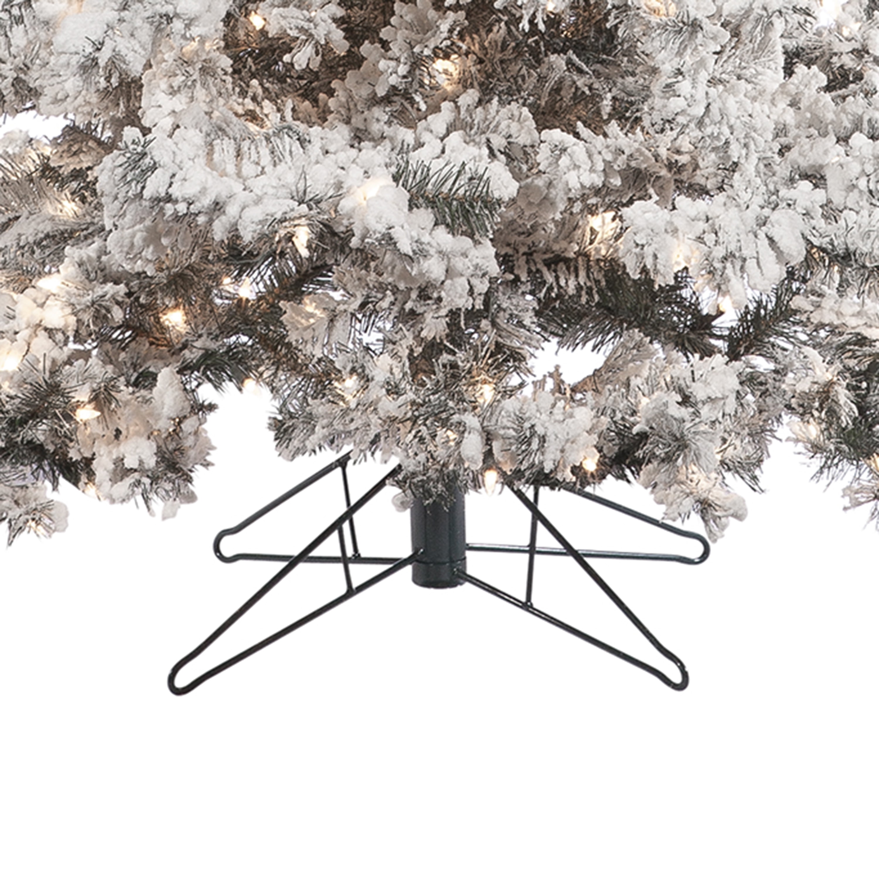 7.5 ft. Pre Lit Clear Lights Heavy Flocked Layered Spruce - Image 3