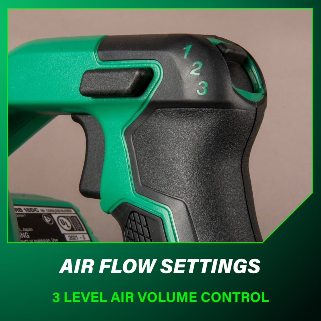 Metabo HPT 18V MultiVolt Cordless Compact Blower, Powerful 124 CFM Air Volume, Maximum Air Velocity 213 MPH, Lightweight Design, Variable Speed Trigger, Lock-On Switch, Tool Body Only, RB18DCQ4 - Image 13