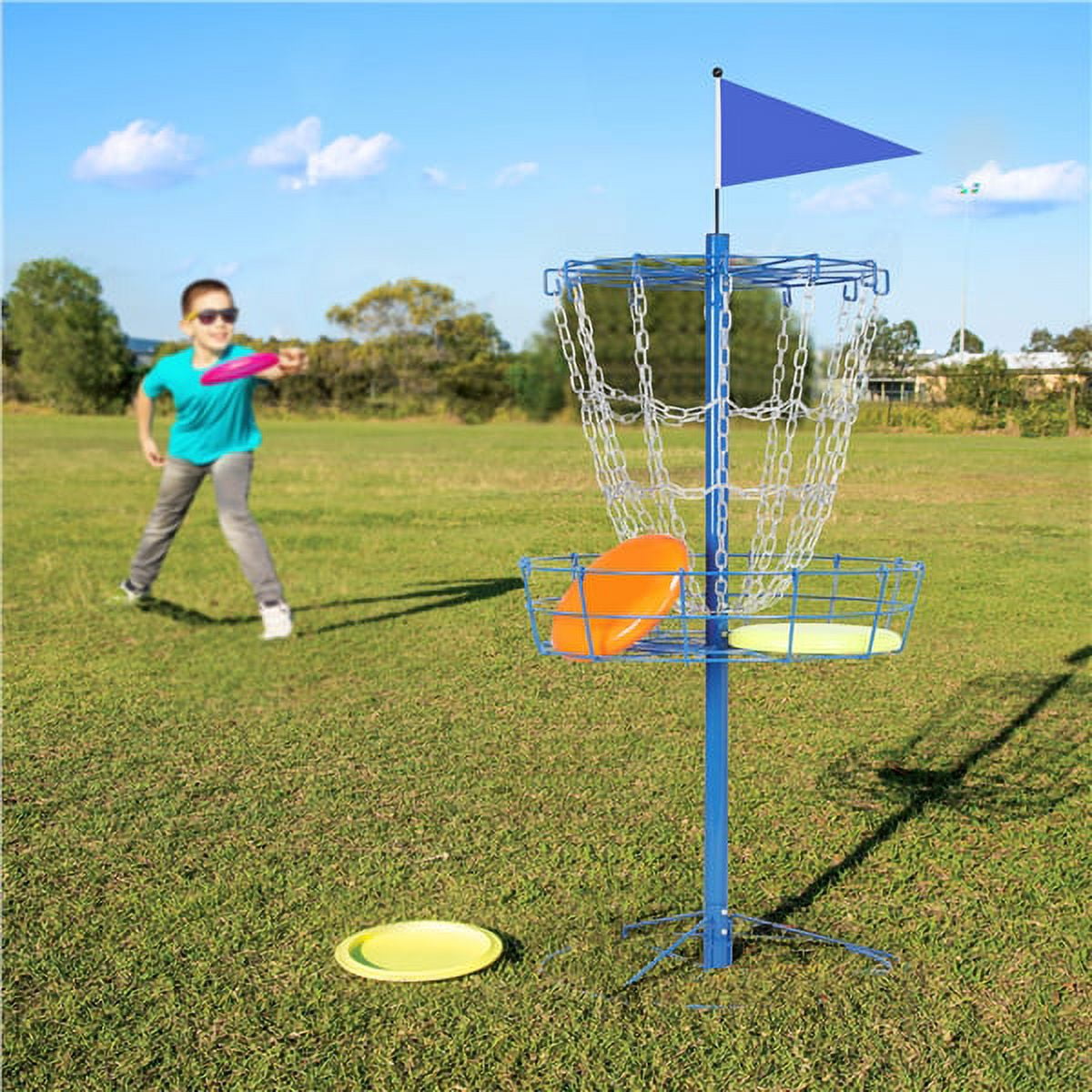 Alden Design 12-Chain Disc Golf Goal for Target Practice, Blue - Image 5