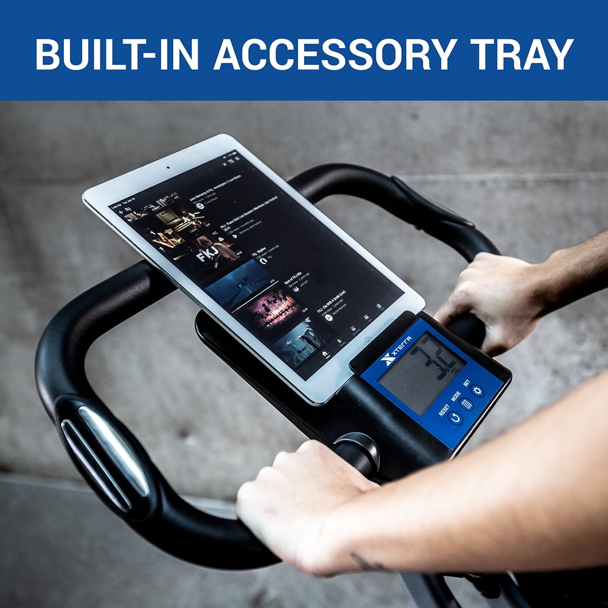 XTERRA Fitness FB160 Compact Folding Stationary Bike with Heart Rate Sensors and Large Padded Seat - Image 7