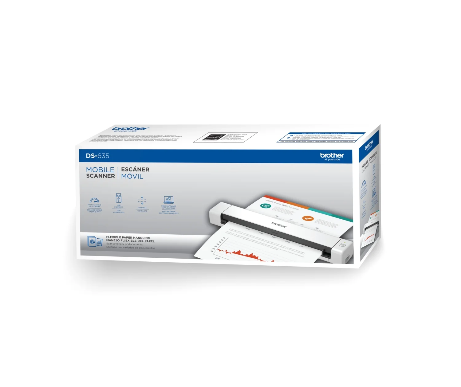 Brother Portable DS-635 Monochrome/Color Compact Mobile Document Scanner - Image 9