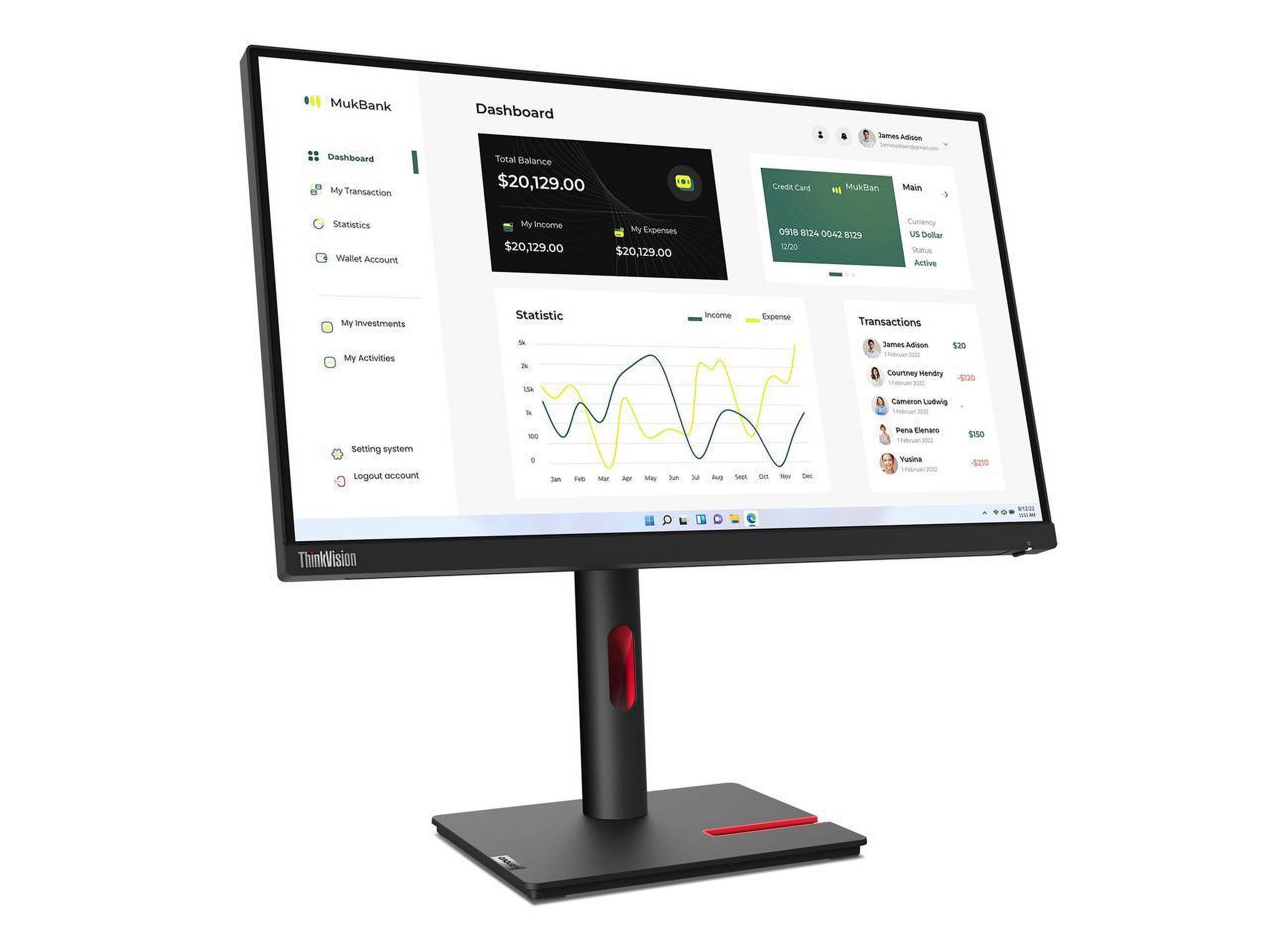 Lenovo ThinkVision 23 inch Monitor - T23i-30 - Image 4