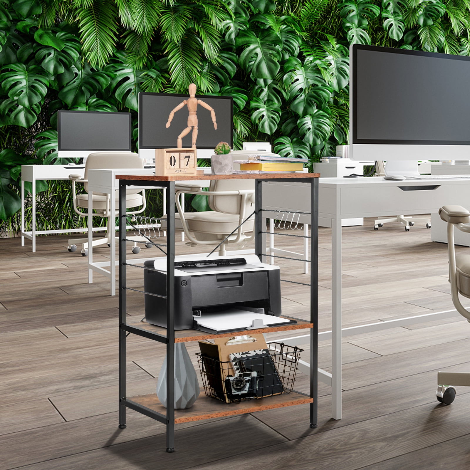 Topbuy Kitchen Baker's Rack 3-Tier Microwave Stand Utility Storage Shelf Coffee - Image 4