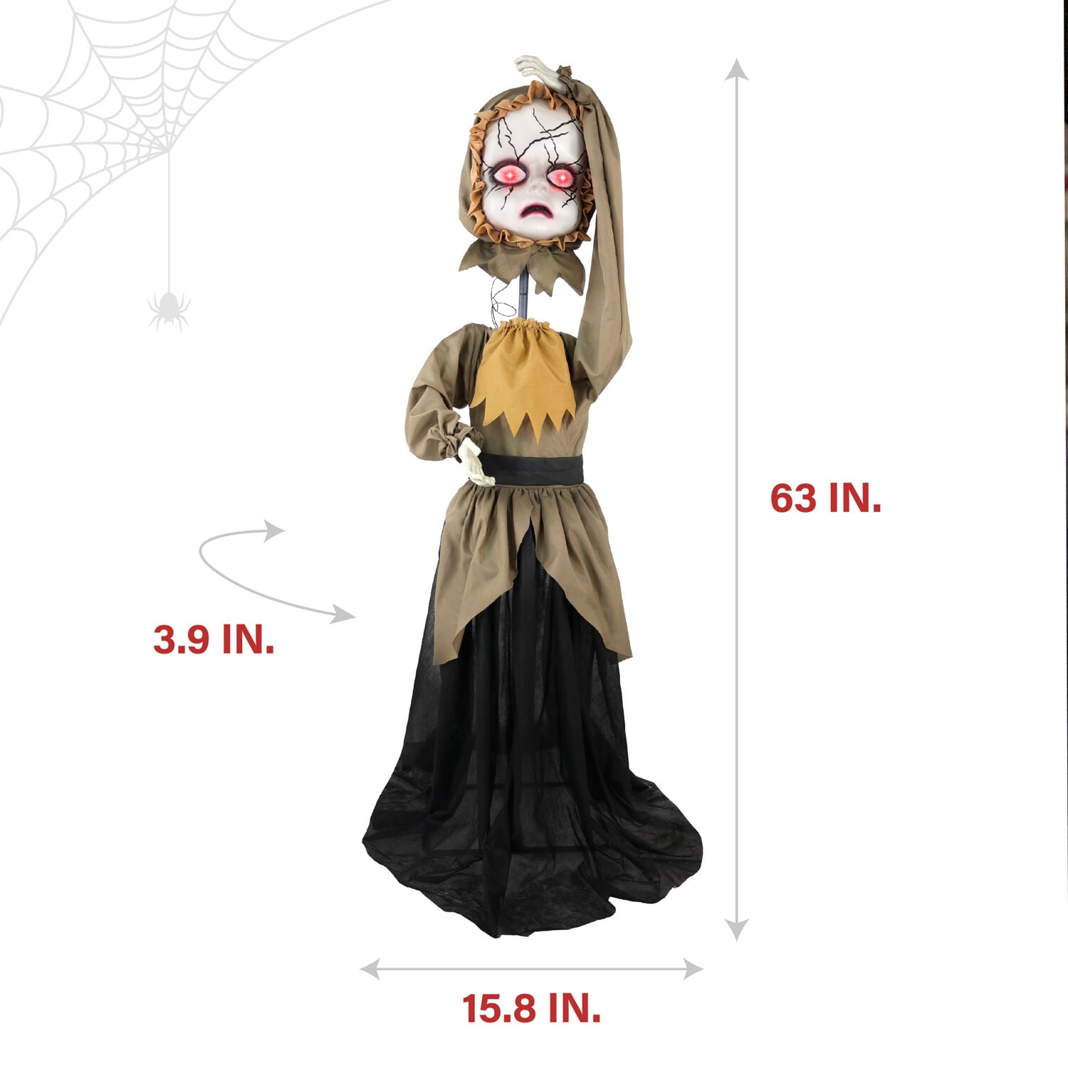 Haunted Hill Farm 5.25 ft Life Size Animatronic Demon Girl, Halloween Decoration, HHGIRL-9FLSA - Image 13