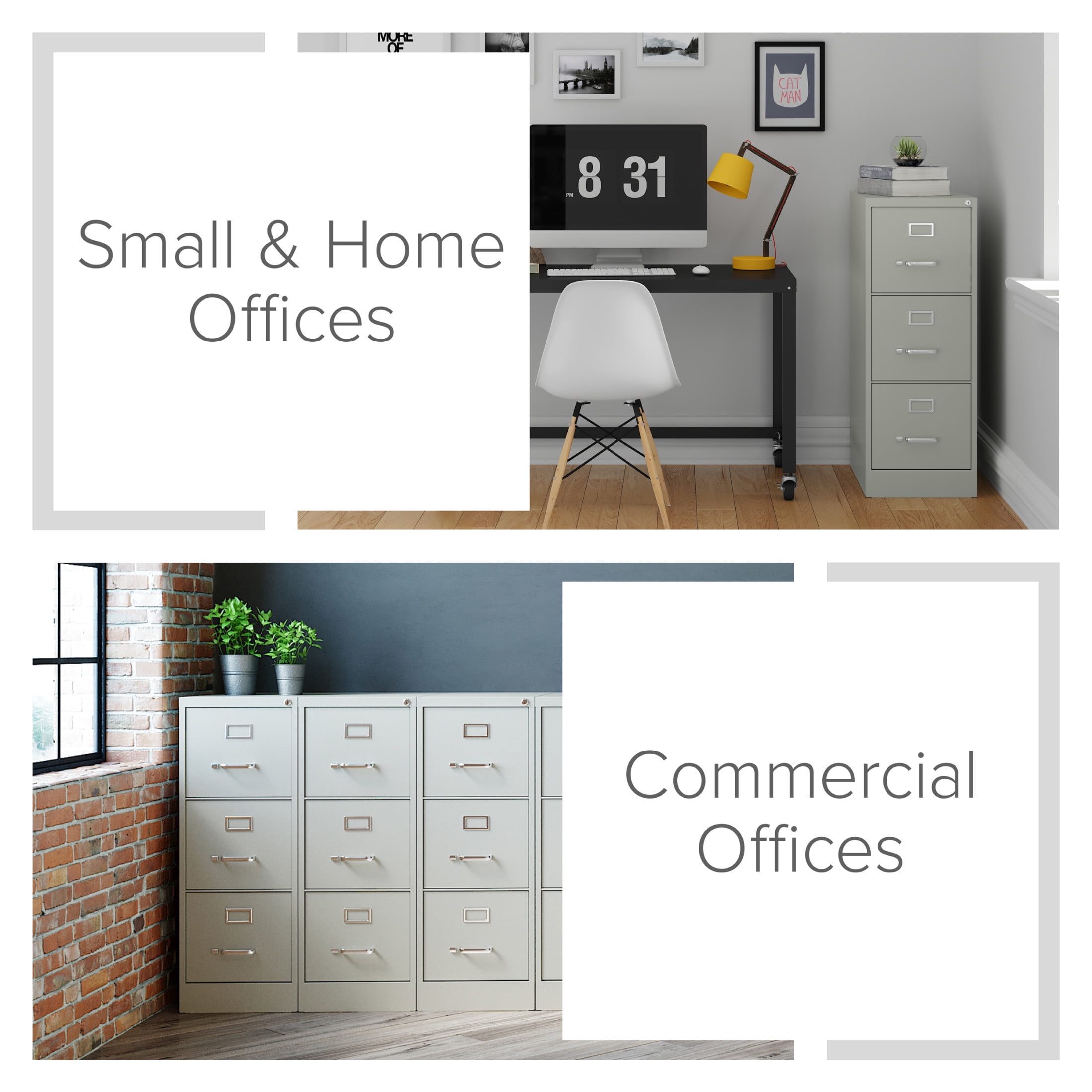 Hirsh 22" Deep 3 Drawer Letter Width Vertical File Cabinet, Commercial Grade, Gray - Image 8