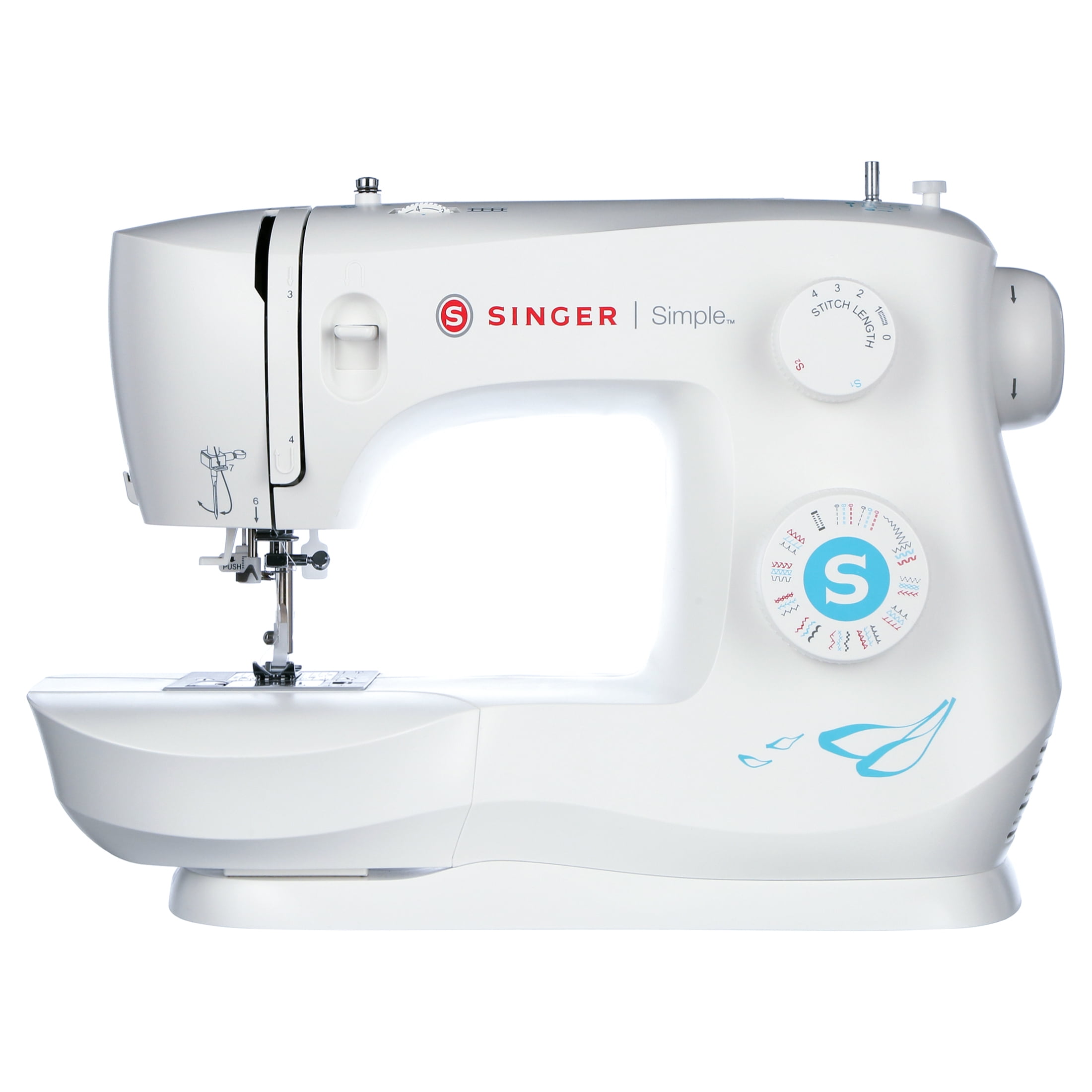 SINGER Simple 3337 Lightweight & Portable Sewing Machine With 108 Stitch Applications, LED Light & 1-step Buttonhole | Used for Crafting and Sewing - White - Image 9