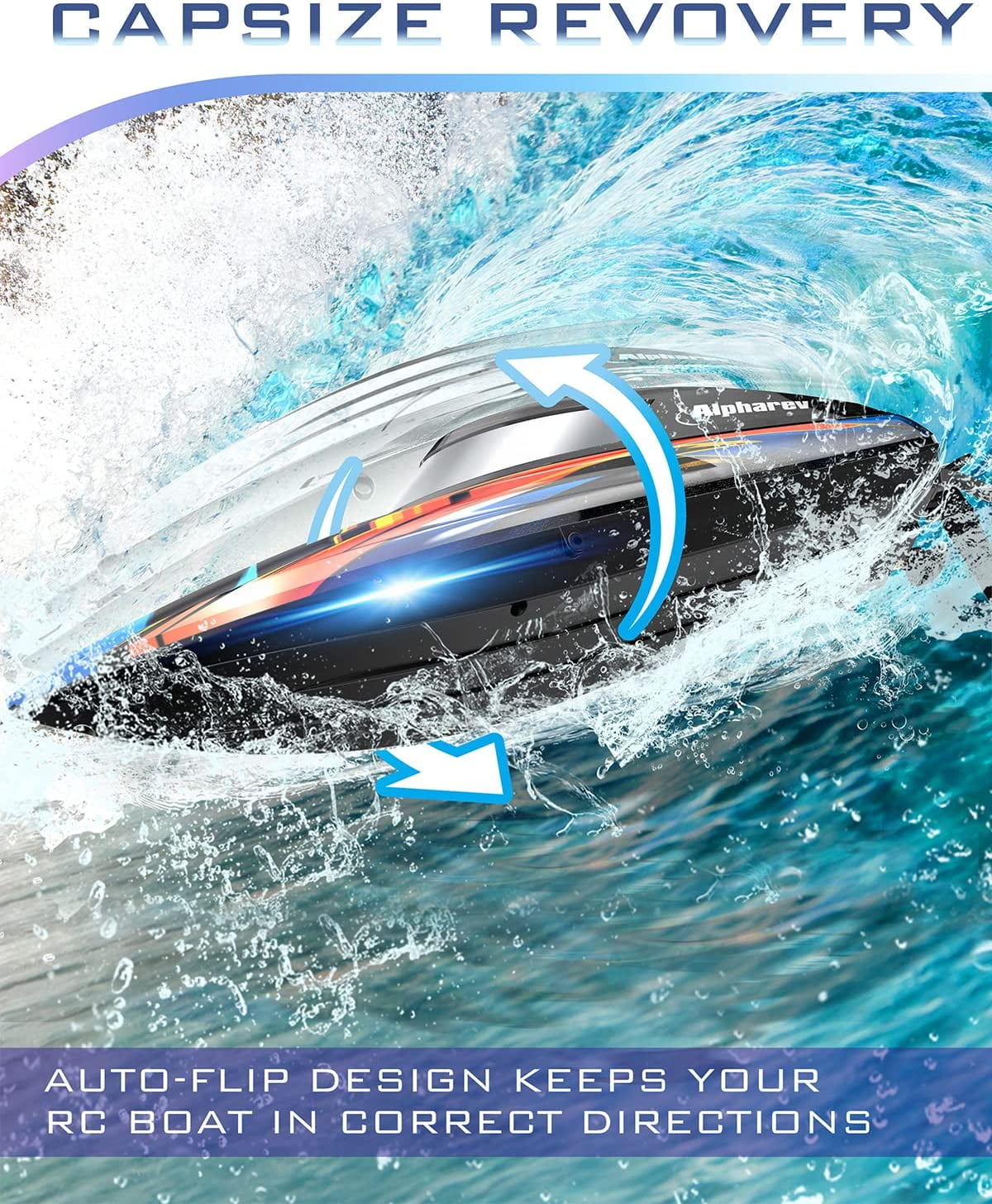 YCFUN 20+ MPH RC Boat with Case, Fast Remote Control Boat for Adults Kids for Pools and Lakes - Image 3