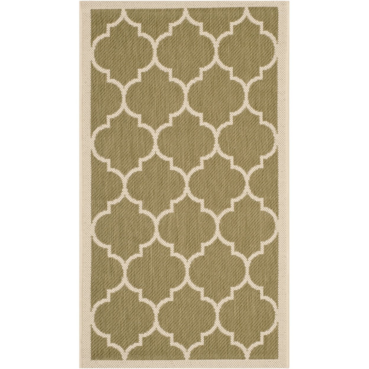Safavieh Courtyard Alyssa Geometric Indoor/Outdoor Area Rug, 6'7" x 9'6", Green/Beige - Image 5