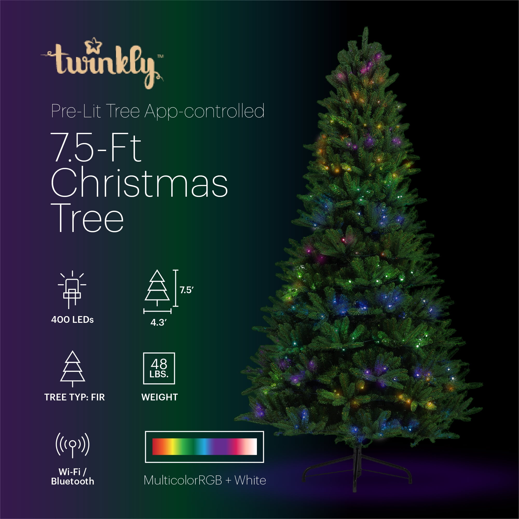 Twinkly 5' Pre-Lit Artificial Christmas Tree - RGB LED Lights for Holiday Décor - Image 12