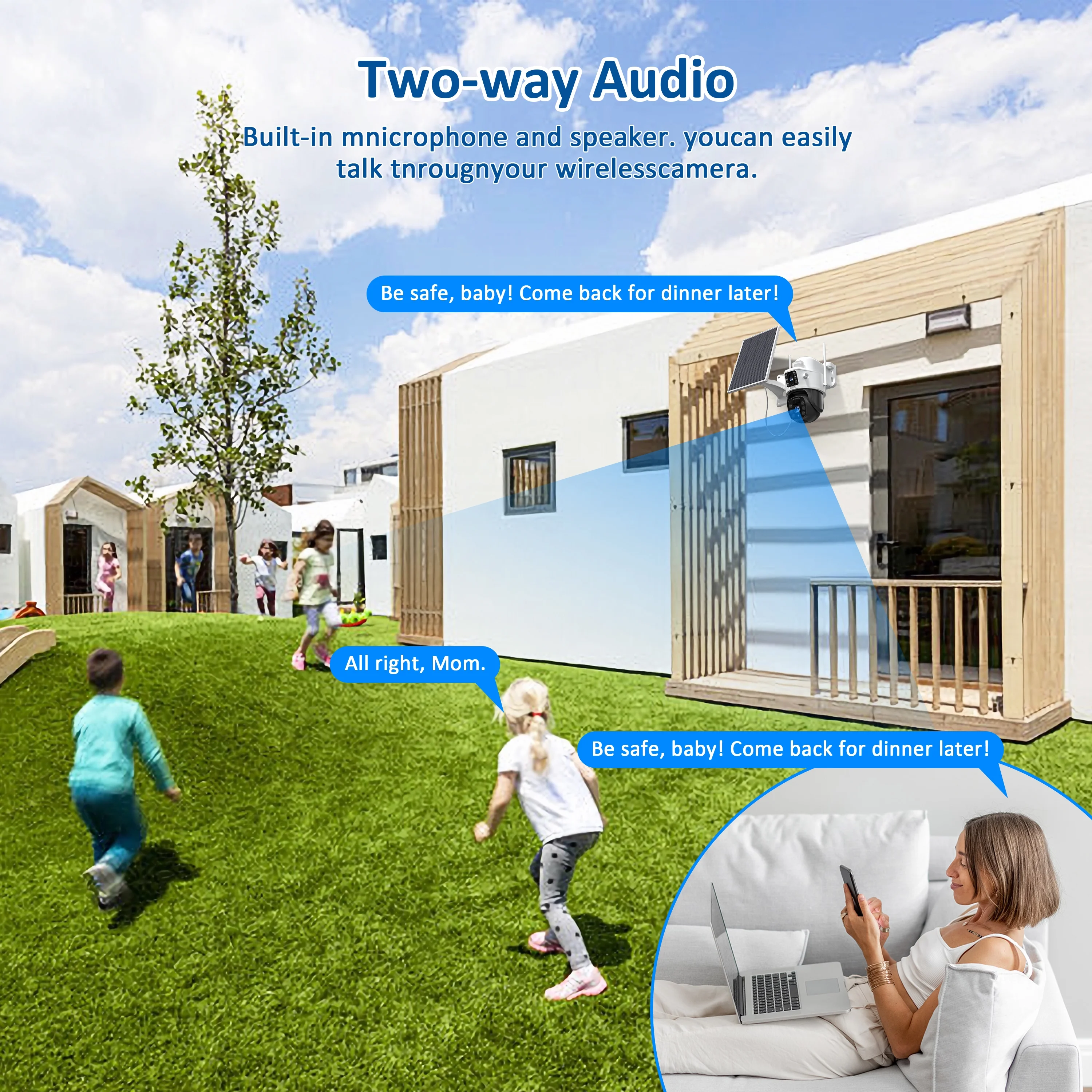 Xorlink 4K/8MP Solar Security Camera, 360° View Wireless Outdoor Camera, Waterproof PIR Detection, Rechargeable Battery Powered Home Dual Lens Surveillance Camera with Color Night Vision 2-Way Audio - Image 8