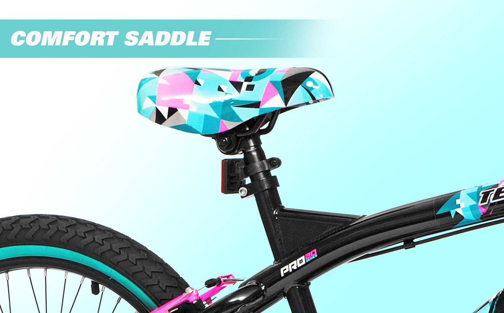 20" Kent Tempest BMX Bicycle, Fits Riders 4'2" - 5', Black/Aqua, Child, Unisex - Image 6