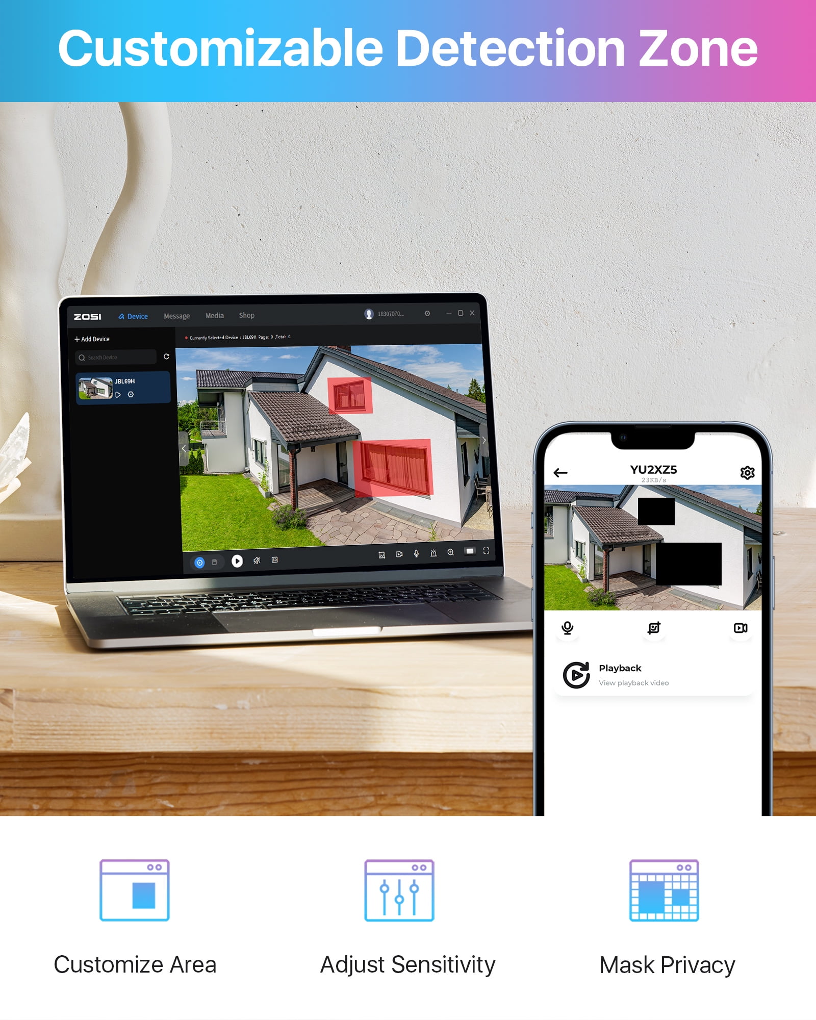 ZOSI 3K Lite H.265+ Home Security Camera System,5MP Lite 8 Channel Surveillance DVR and 4 x 1080p Weatherproof CCTV Dome Camera Outdoor Indoor with 80ft Night Vision, Motion Alerts, NO Hard Drive - Image 9
