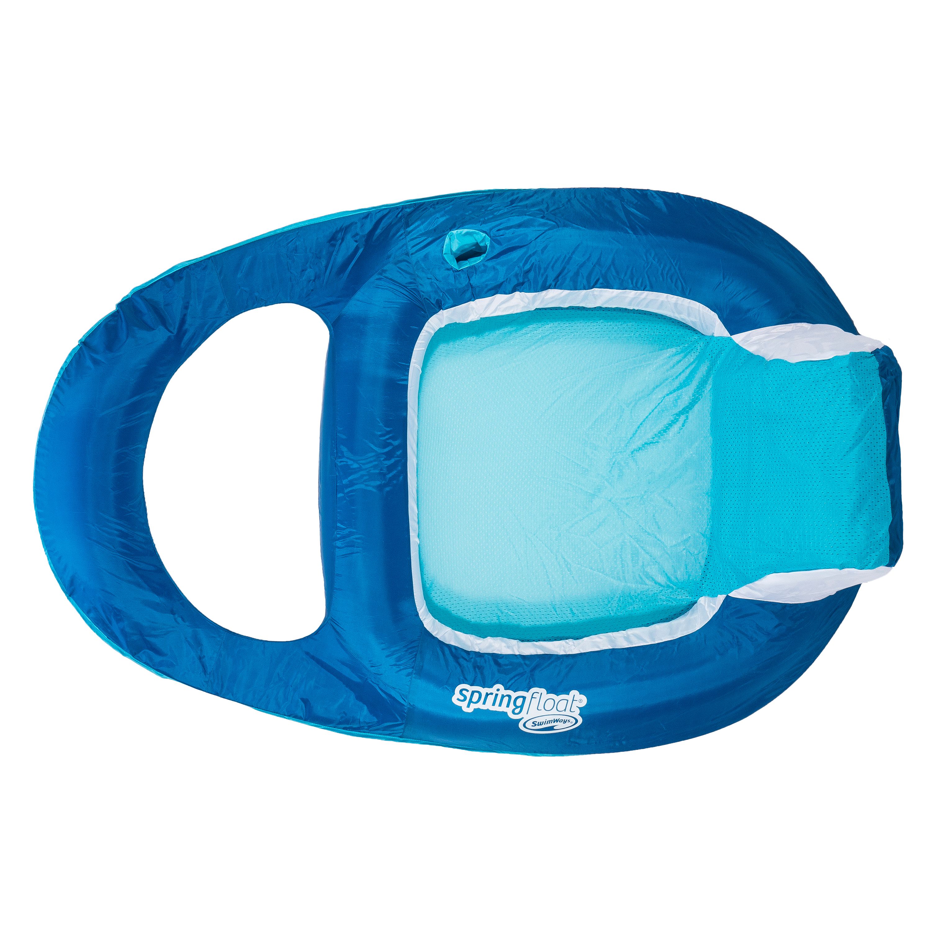SwimWays Spring Float Recliner - Swim Lounger for Pool or Lake - Dark Blue/Light Blue - Image 6