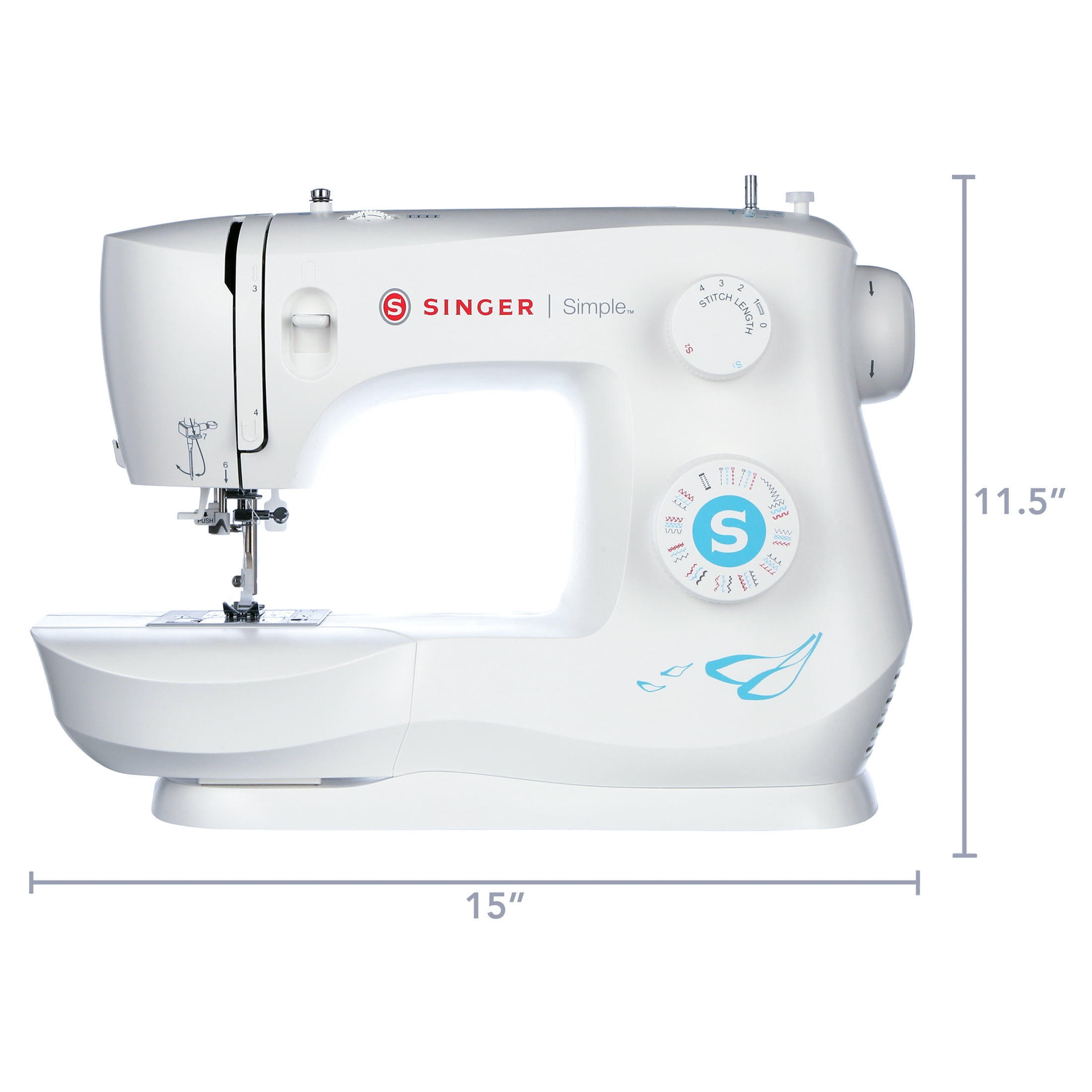 SINGER Simple 3337 Lightweight & Portable Sewing Machine With 108 Stitch Applications, LED Light & 1-step Buttonhole | Used for Crafting and Sewing - White - Image 12