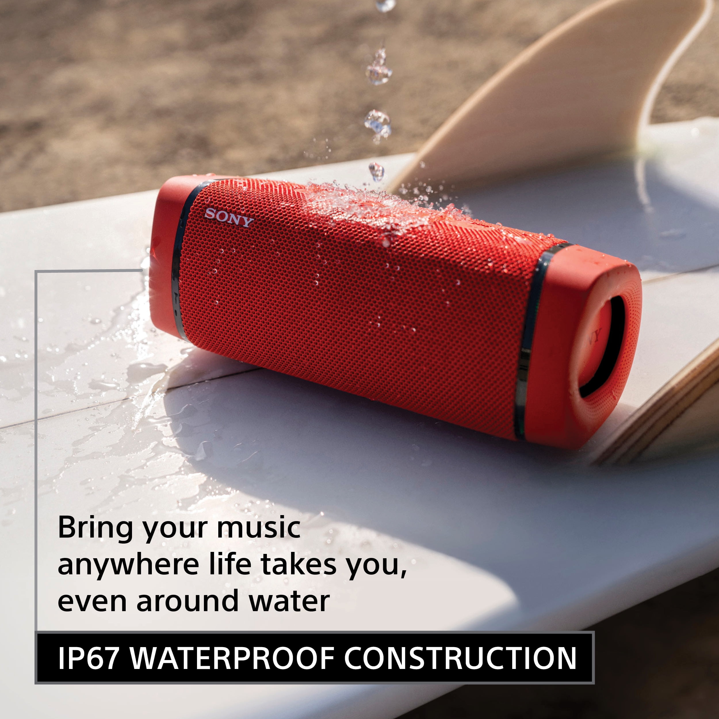 Sony SRS-XB33 EXTRA BASS Wireless Waterproof Bluetooth Portable Speaker, Taupe - Image 13