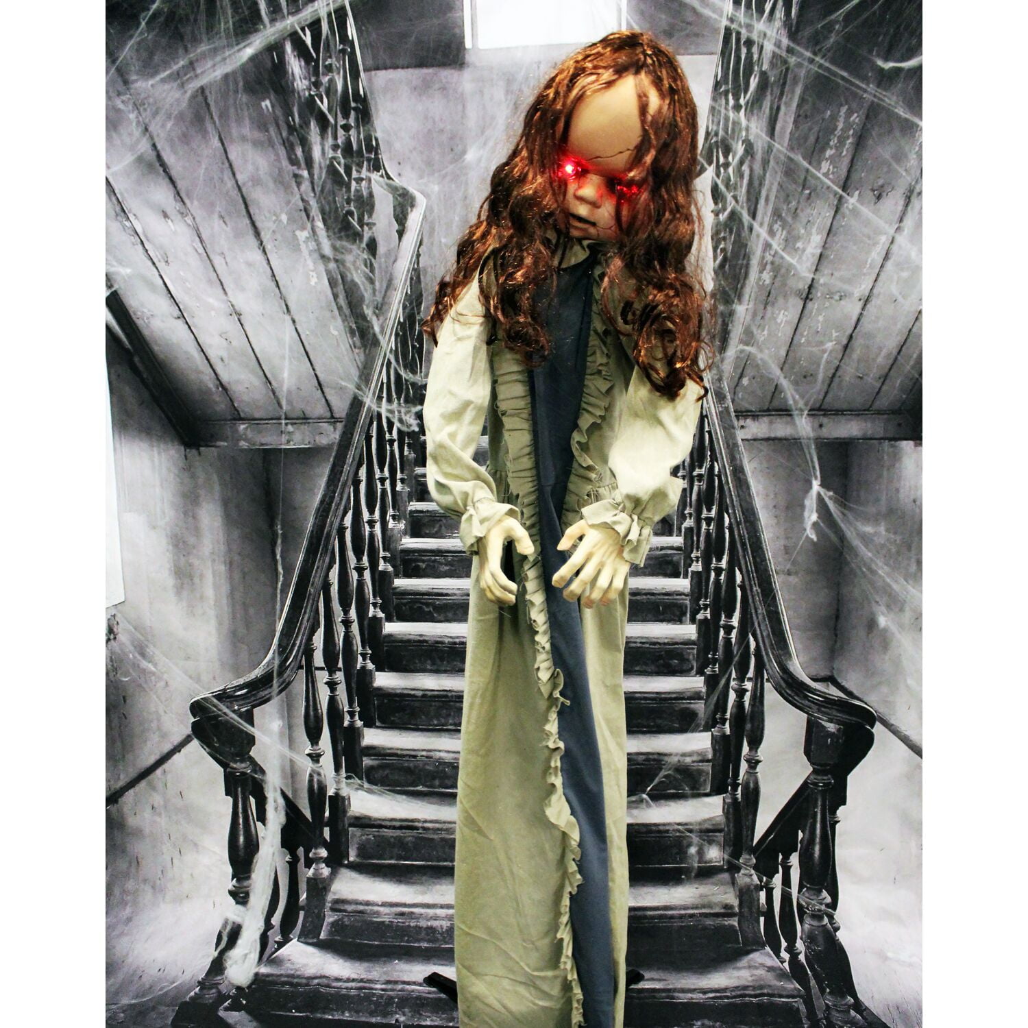 Haunted Hill Farm 5 ft Baby Betty the Animatronic Zombie, Indoor or Covered Outdoor Halloween Decoration, Red LED Eyes, HHBABY-1FLSA - Image 4