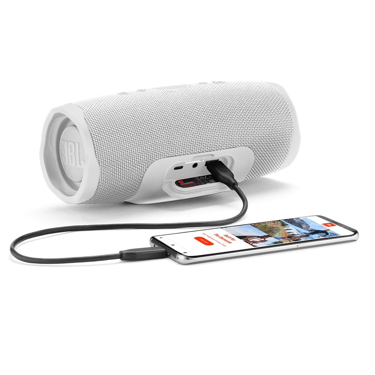JBL Charge 4 Portable Waterproof Wireless Bluetooth Speaker - White - Image 3