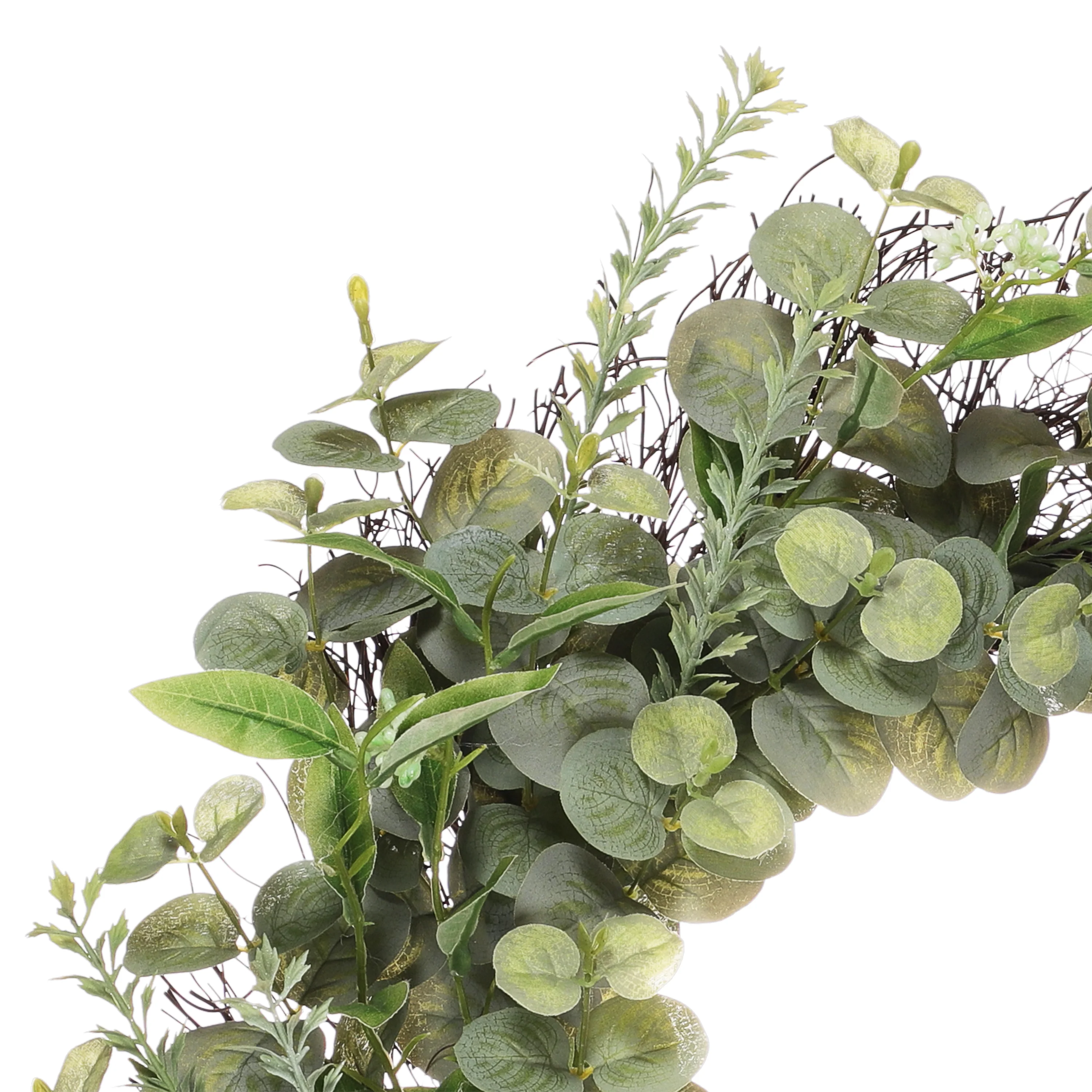 30" Artificial Tulip Floral Spring Wreath with Green Leaves - Image 3