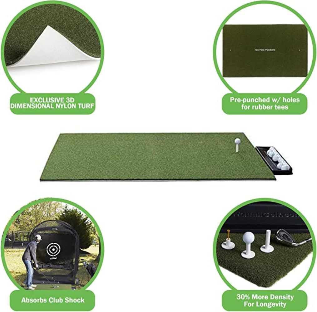 5' x 5' Golf Practice Mat - Premium Residential Golf Mat. (Limited Time -Bonus Ball Tray and 3 Rubber Tees Included!!) - Image 11