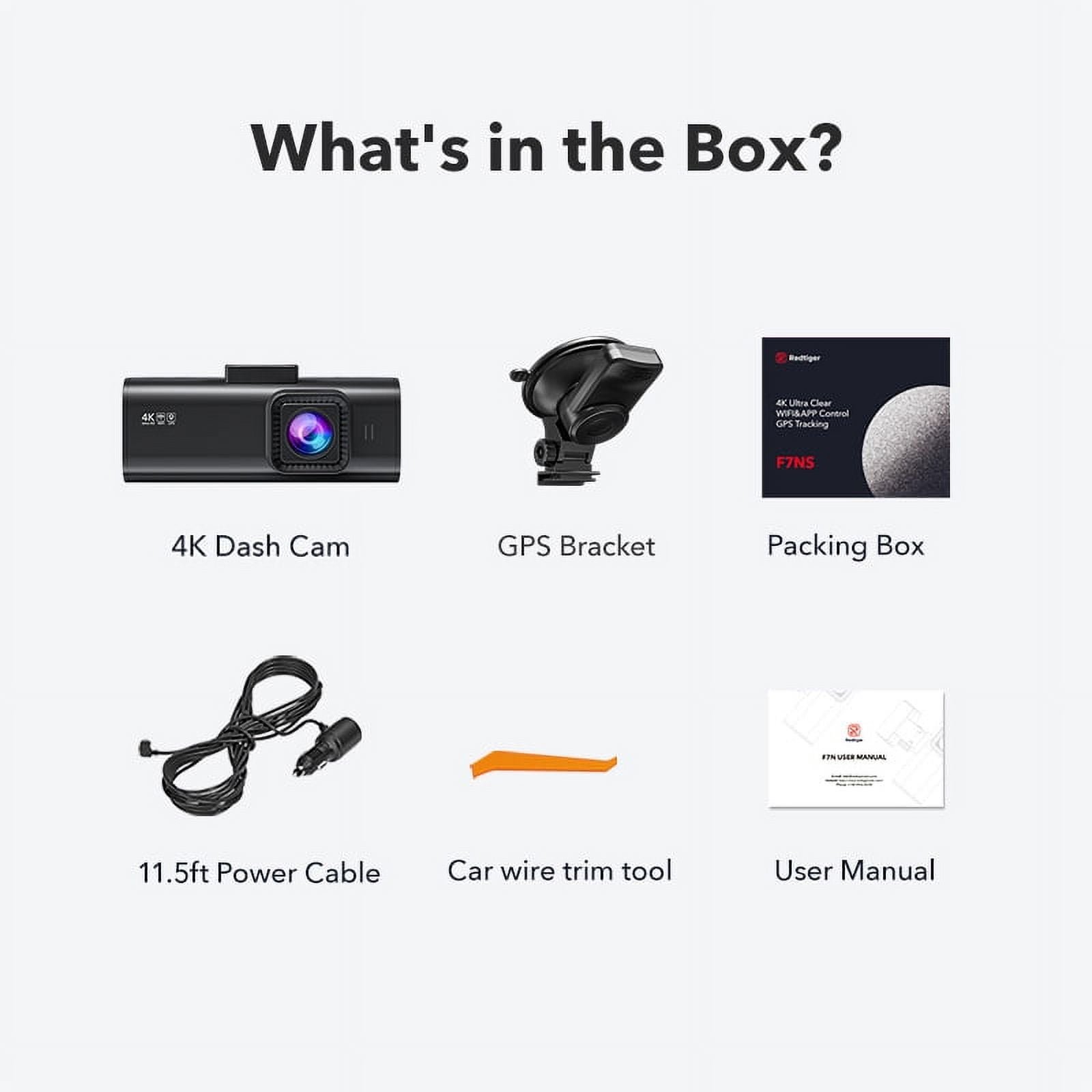 REDTIGER Dash Cam, 4K UHD Car Camera Front with Wi-Fi GPS, 3.18" LCD Screen, G-Sensor, Night Vision, 24H Parking Monitor - Image 8