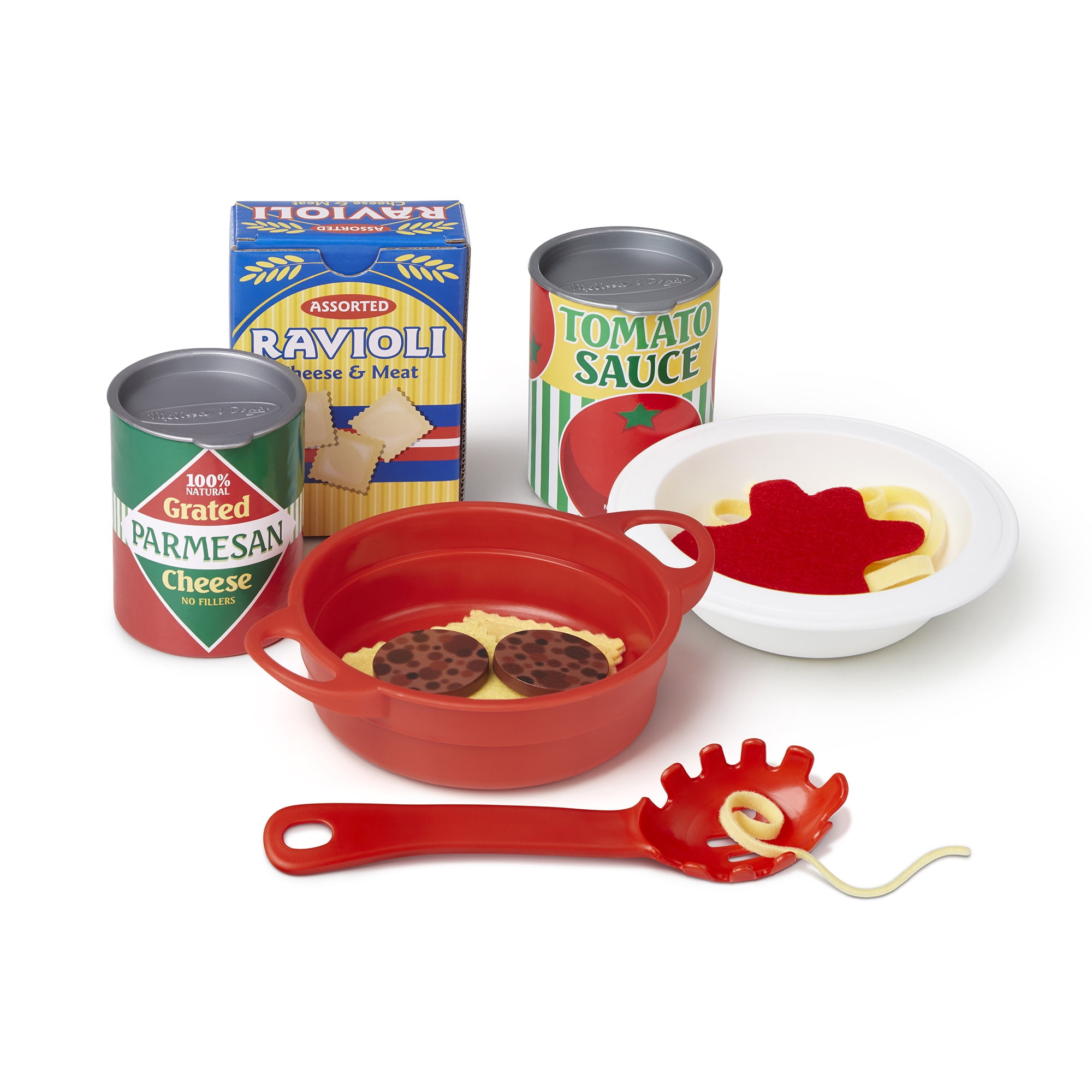 Melissa & Doug 59-Piece Felt Pasta Restaurant Pretend Play Food Set - Image 7