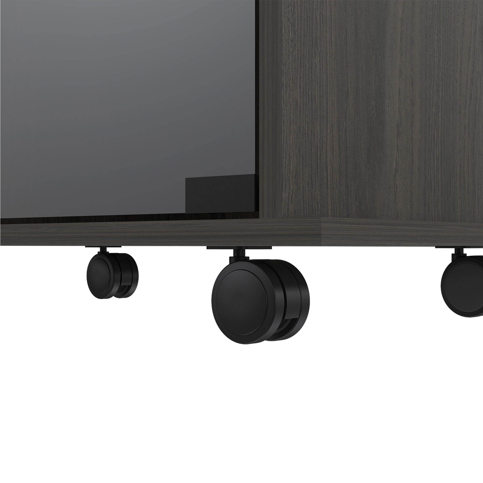 TUHOME Dukat Kitchen Bar Cart with Glass Door, Espresso - Image 11